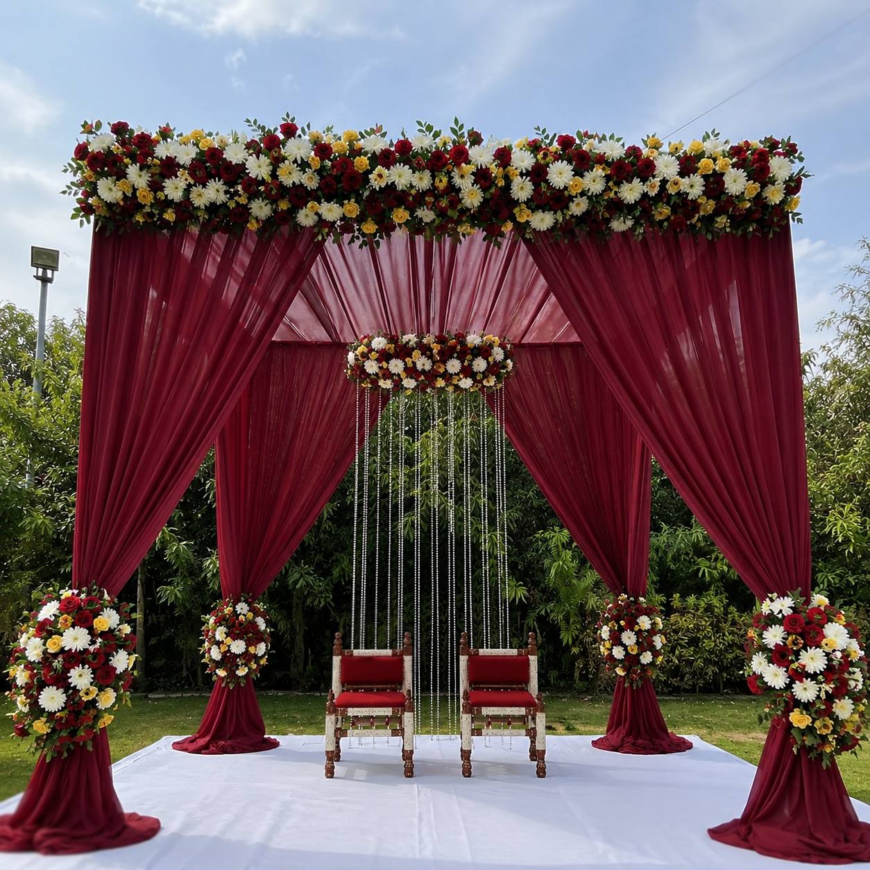 Wedding Stage Backdrop Frame + Draping